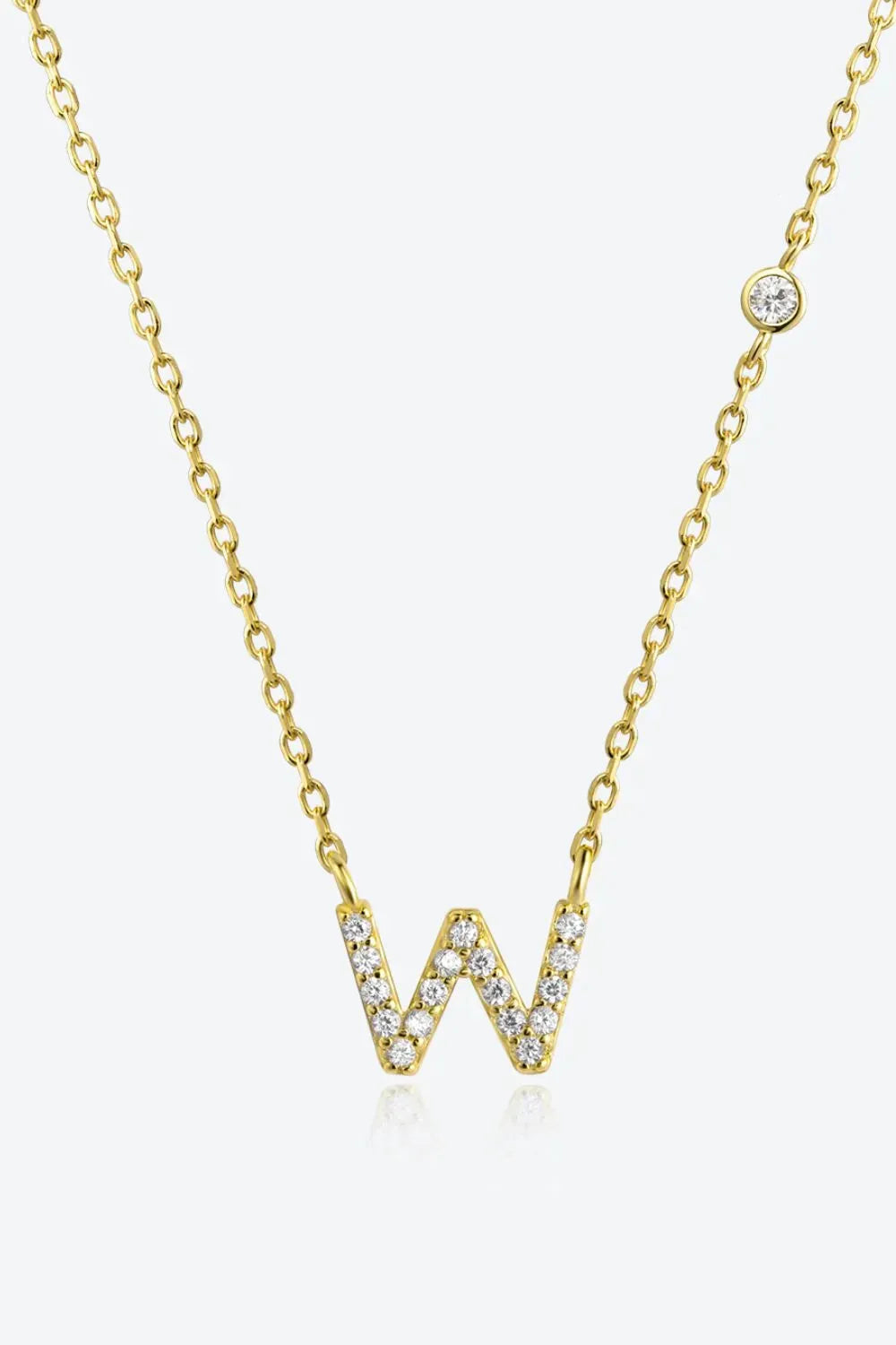 V To Z Zircon 925 Sterling Silver Necklace W Gold One Size Necklaces - Tophatter Daily Deals