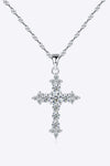Zircon Cross Pendant 925 Sterling Silver Necklace Silver One Size Necklaces - Tophatter Daily Deals
