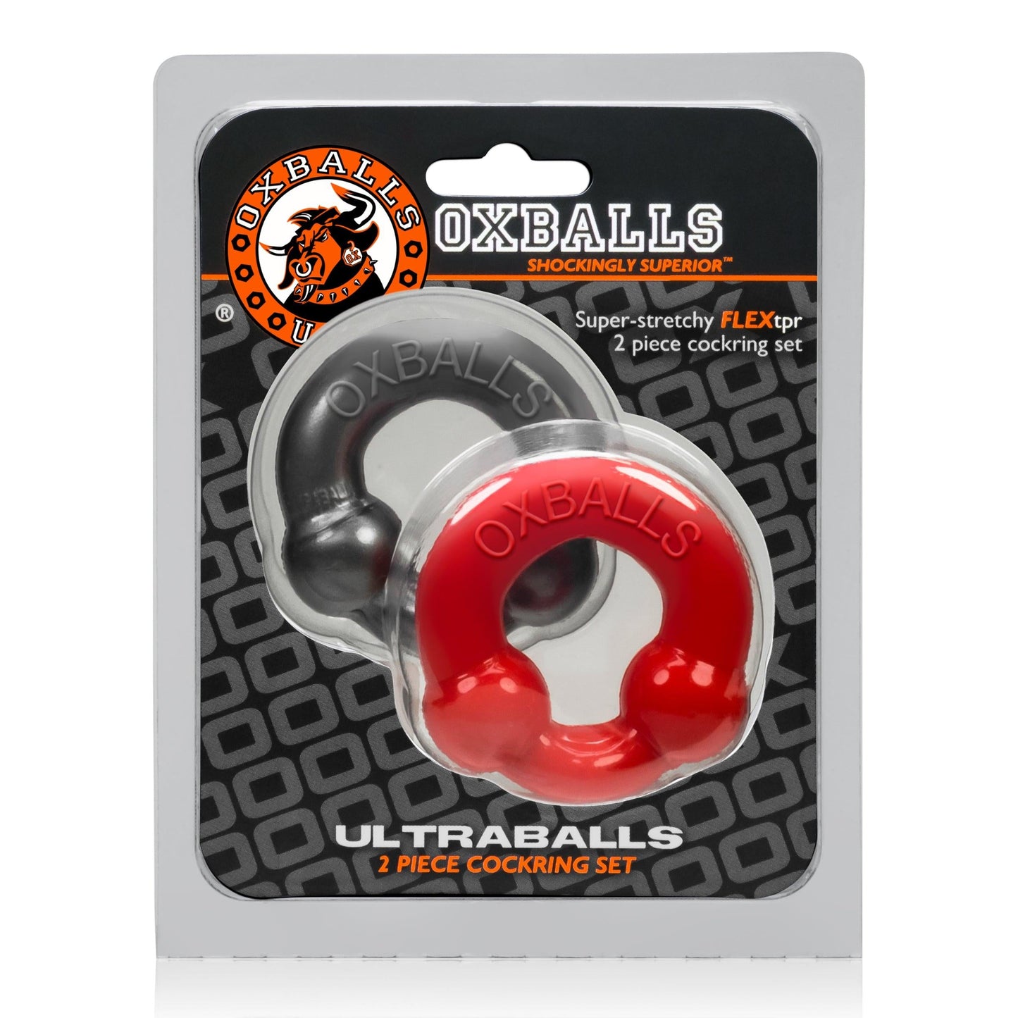 Ultraballs 2 Pack Cockring Steel and Red > Cock Ring > Sets - Tophatter Daily Deals