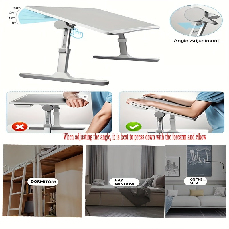 Adjustable Height Foldable Desk with Phone Slot Furniture > Office > Desks - Tophatter Daily Deals