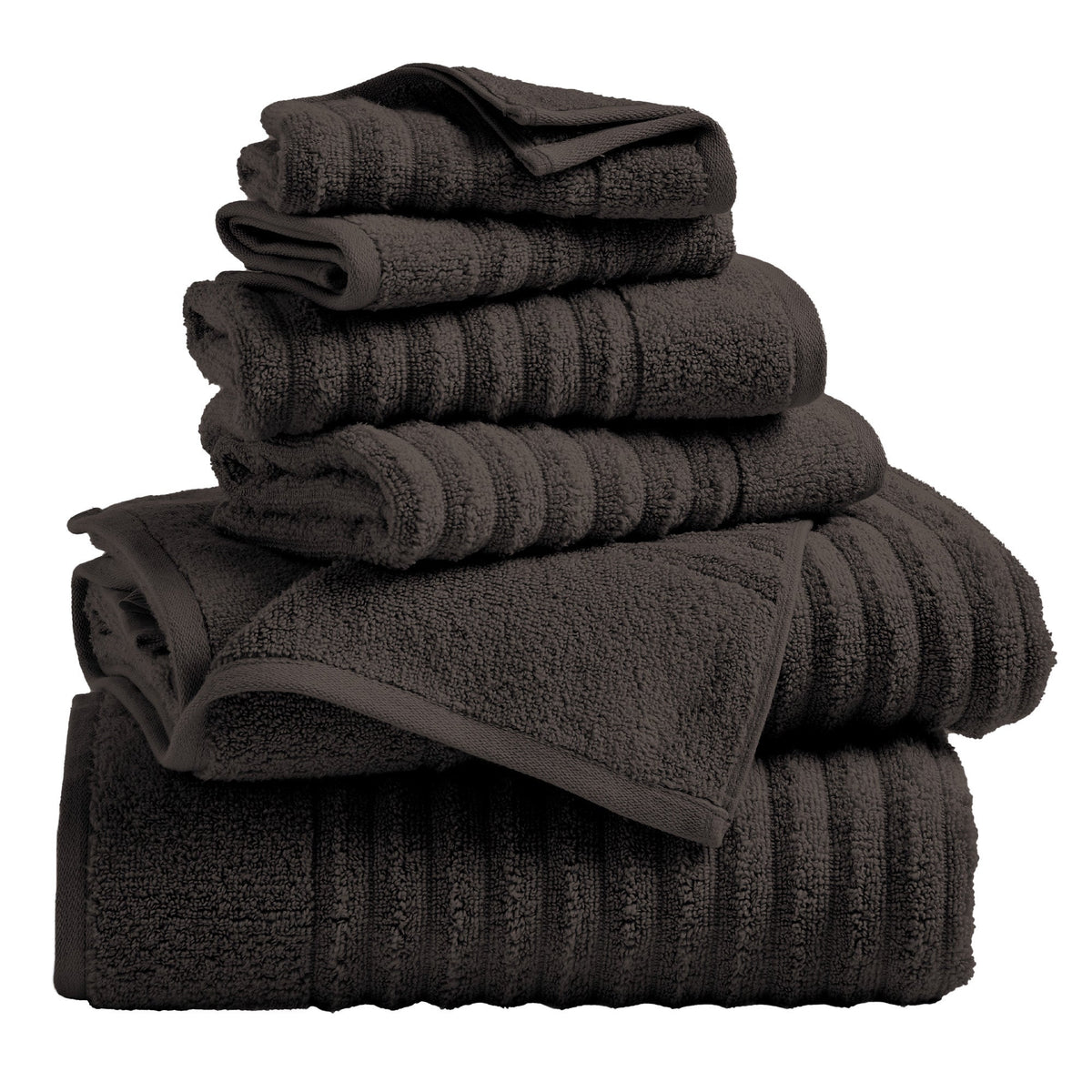 Luxury Combed Cotton Bath Towel Set - Karina Collection 6 Piece Set Midnight Grey Bath - Tophatter Daily Deals