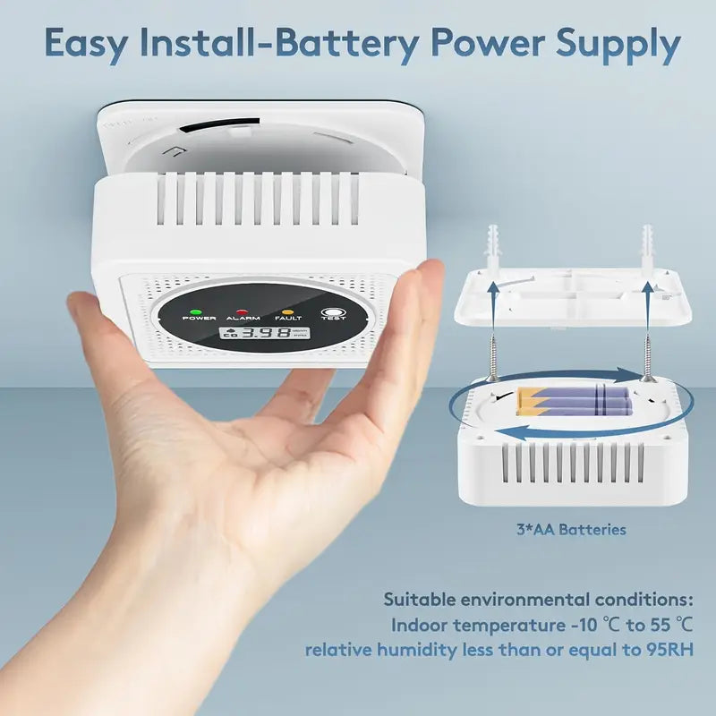 Dual Sensor Smoke & Carbon Monoxide Detector Alarm with LCD Display Smart Home & Security - Tophatter Daily Deals