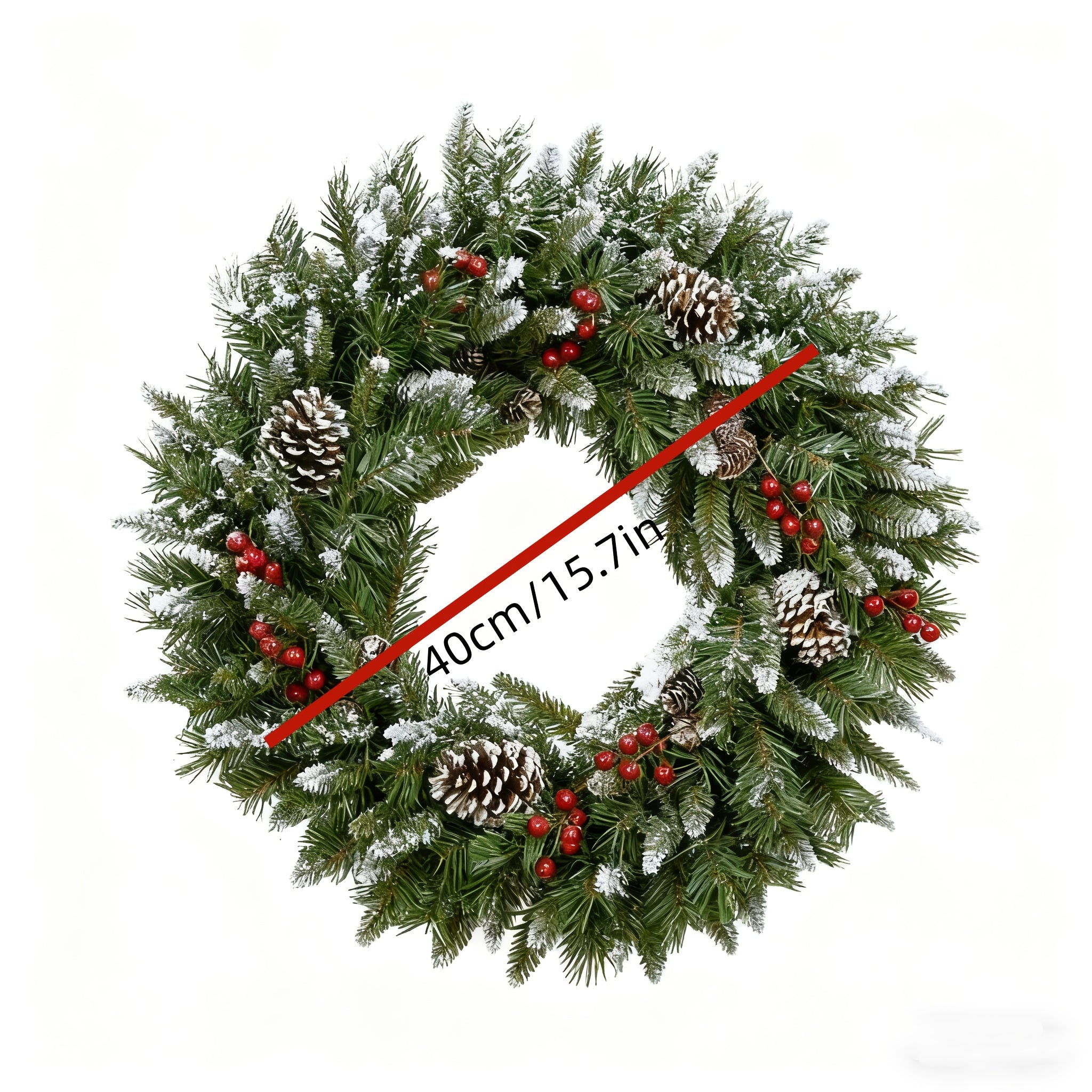 Christmas Wreath Red Berries Evergreen Door Decoration Christmas - Tophatter Daily Deals