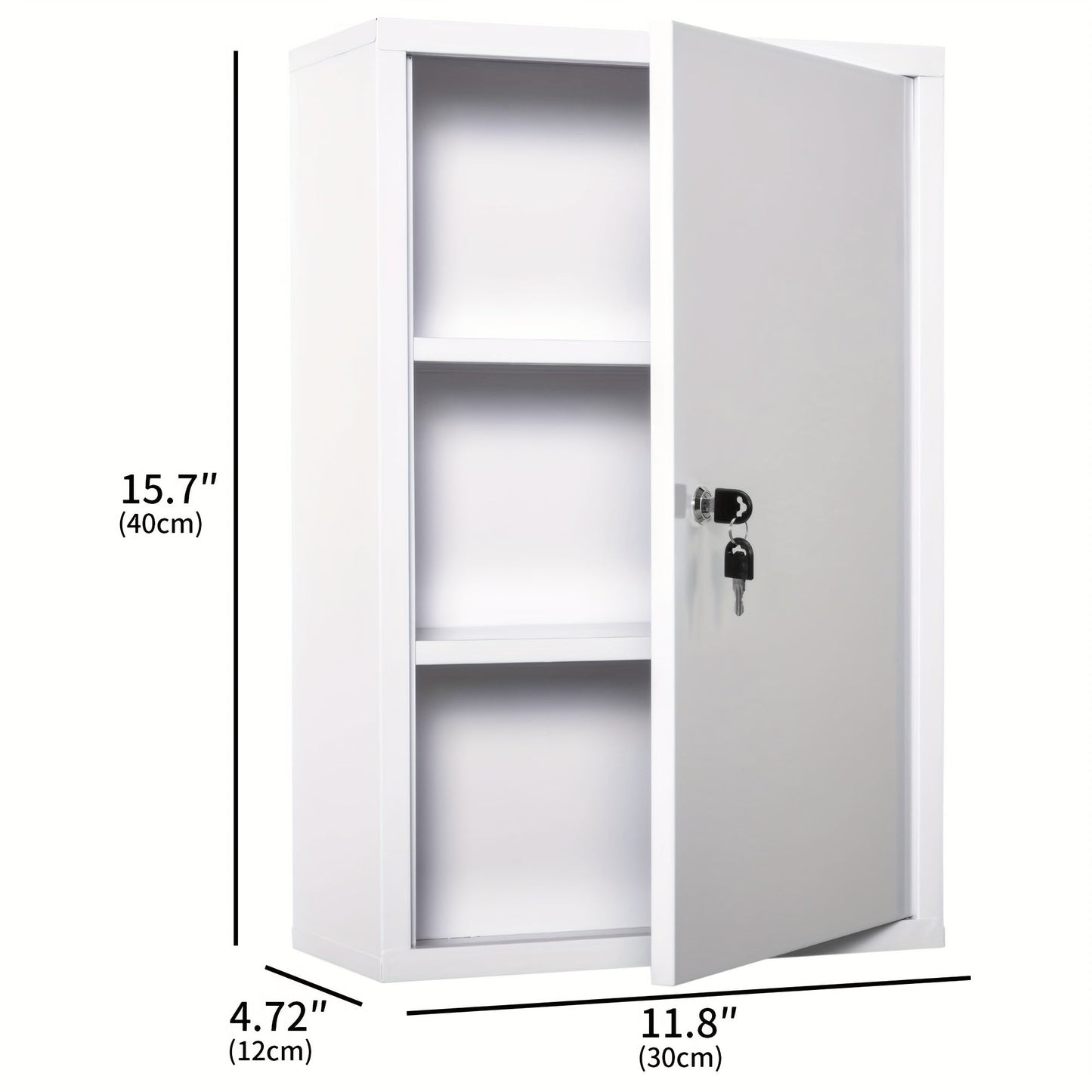 3-Tier Wall-Mounted Metal Medicine Cabinet Bathroom Accessories - Tophatter Daily Deals