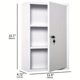 3-Tier Wall-Mounted Metal Medicine Cabinet Bathroom Accessories - Tophatter Daily Deals