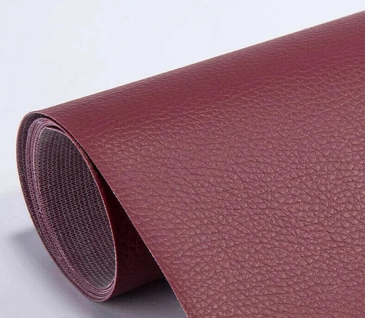 Leather Repair Patch Self Adhesive Cuttable Sofa Fix Wine Red 8*55in(20*138cm) - Tophatter Daily Deals