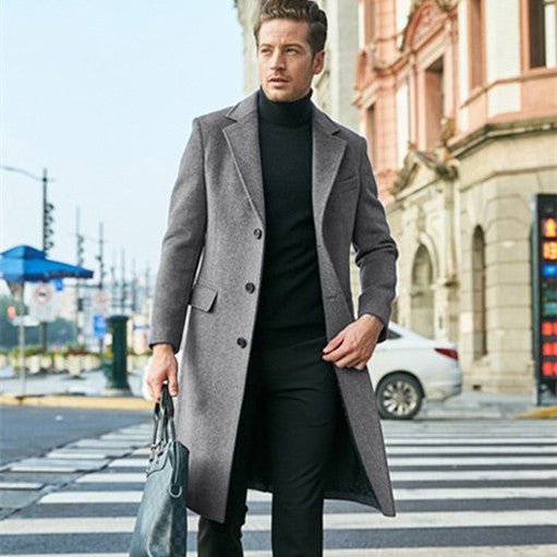 Warm Men's Wool Coat - Single Breasted, Polyester, City 3D Changing Face Moving Picture Frame - Tophatter Daily Deals