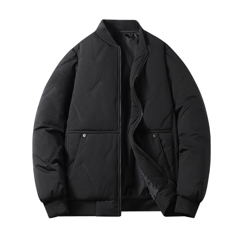 Insulating Mens Puffer Jacket - Quilted Cotton For Winter Black S2211 3D Changing Face Moving Picture Frame - Tophatter Daily Deals