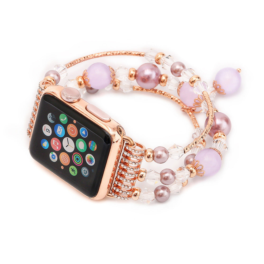 Agate Crystal Watch Band Jewelry Sports Golden purple 0 - Tophatter Daily Deals