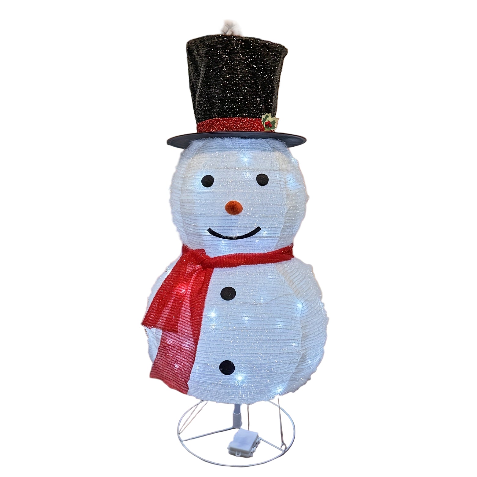 Lighted Christmas Snowman Decoration with Hat and Scarf Christmas - Tophatter Daily Deals