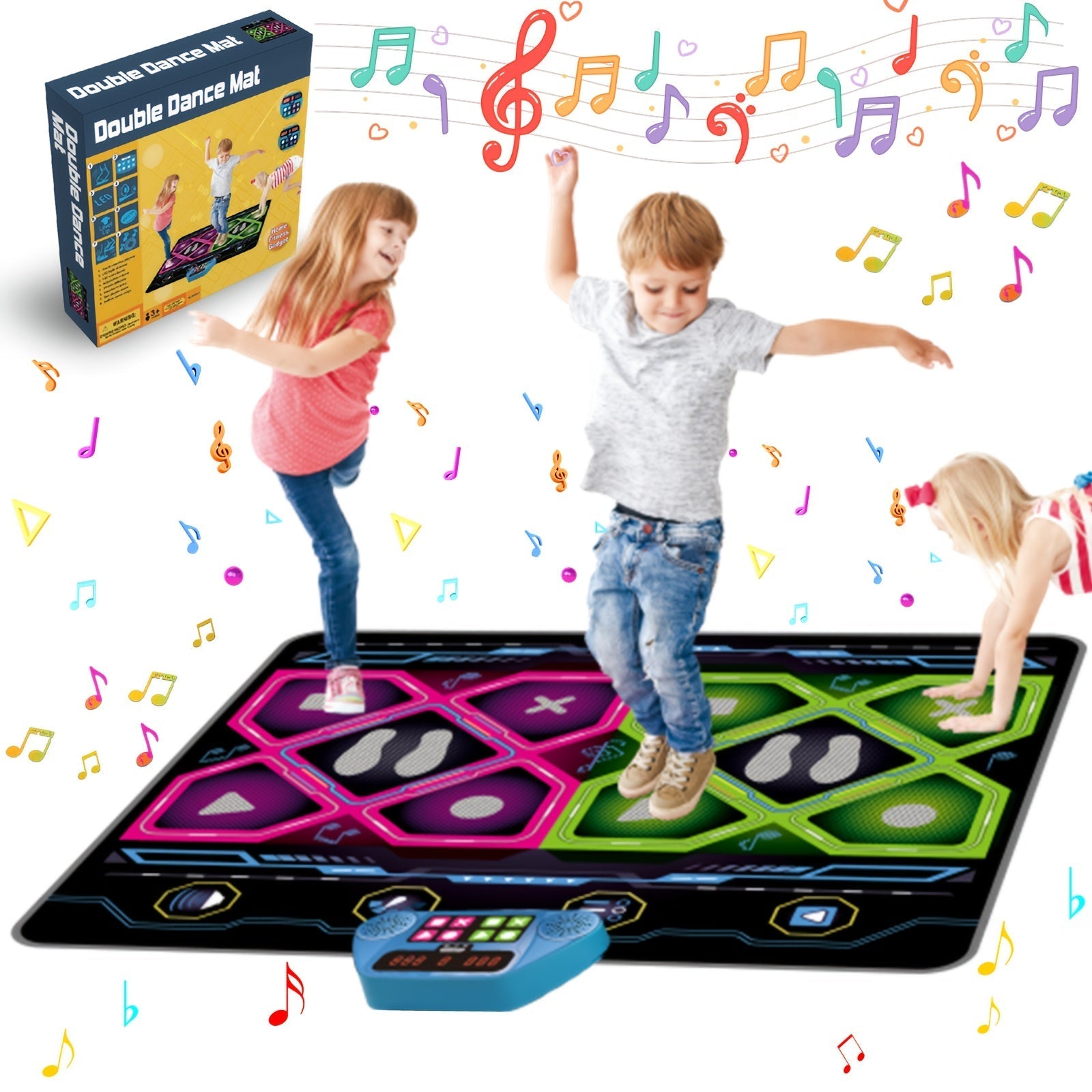 Double Electronic Dance Mat for Kids and Adults Fitness - Tophatter Daily Deals