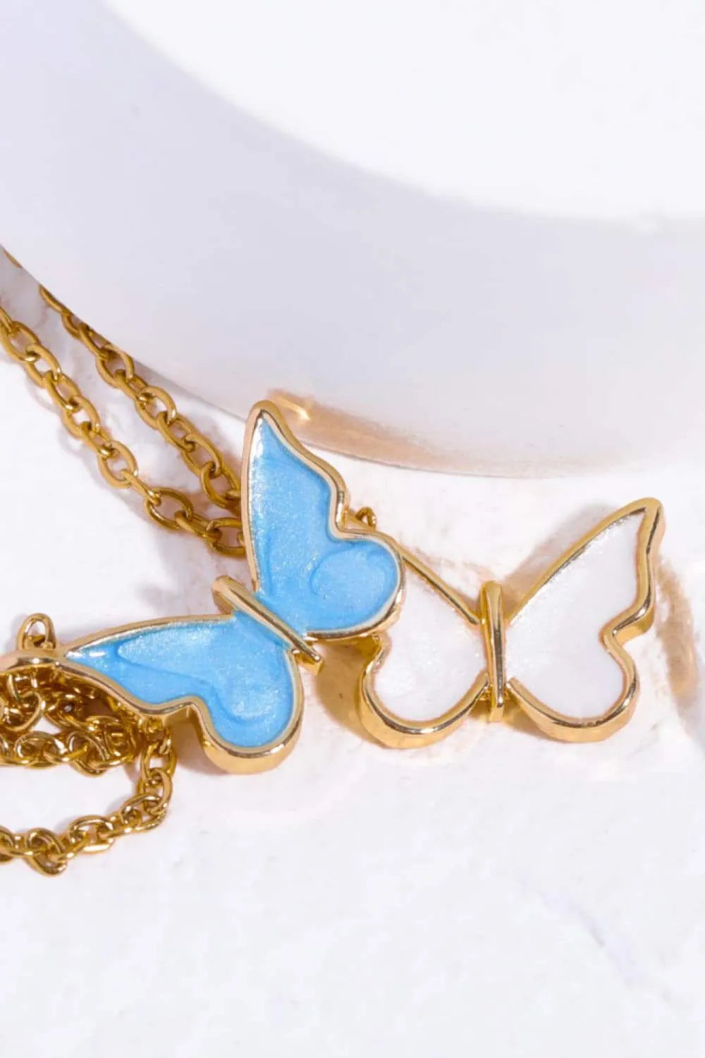 Butterfly Pendant Copper 14K Gold-Plated Necklace Necklaces - Tophatter Daily Deals