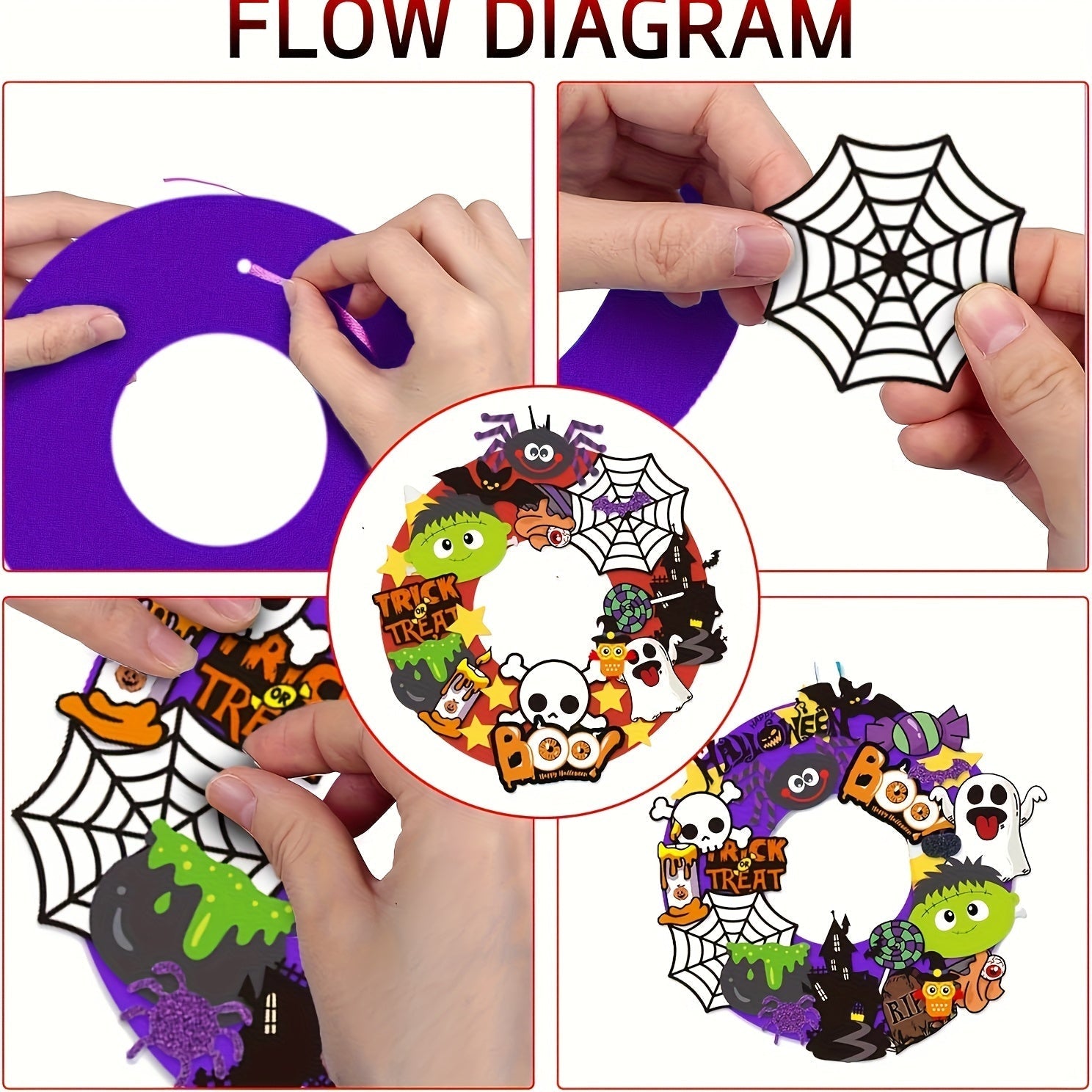 Halloween Wreath Handmade Kit (8pcs) - Tophatter Daily Deals