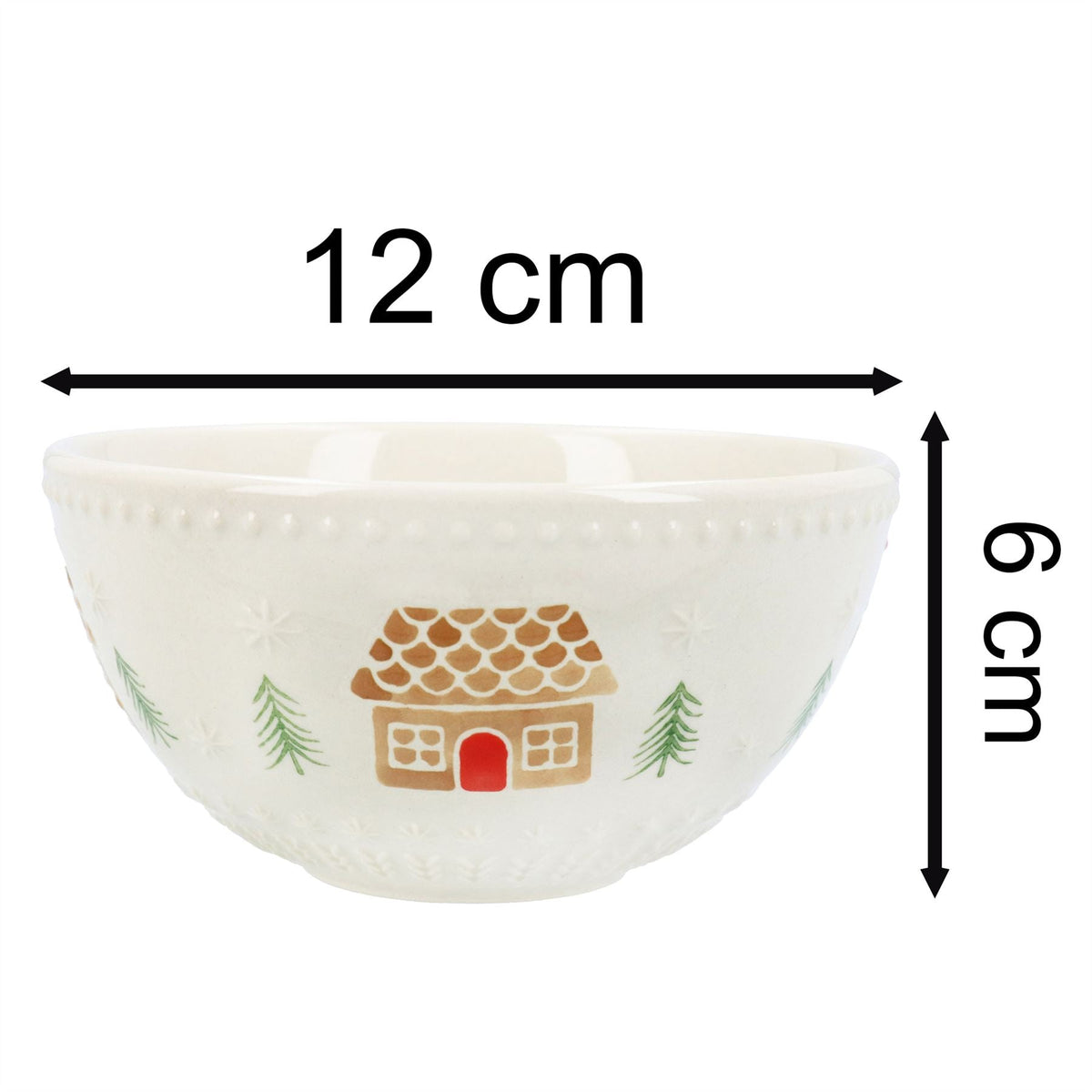 Gingerbread House Stoneware Bowl | Festive Christmas Snack Nibbles Bowl - 12cm Bowl - Tophatter Daily Deals
