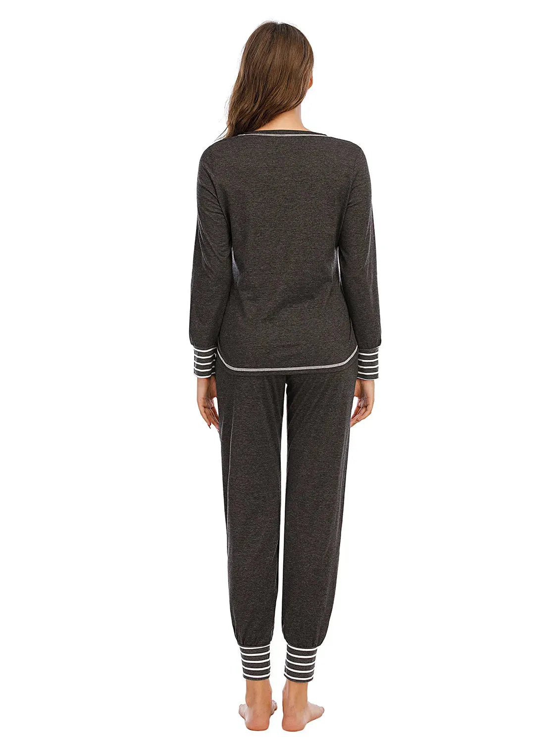 Round Neck Top and Pants Lounge Set Loungewear Sets - Tophatter Daily Deals