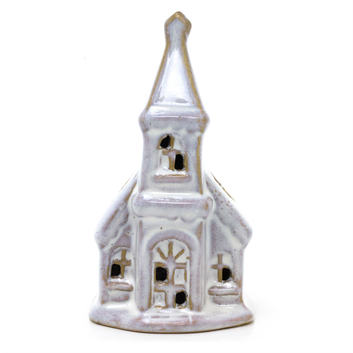Ceramic LED Church | Light-Up Christmas Chapel Ornament Festive Decoration 12cm LED Light - Tophatter Daily Deals