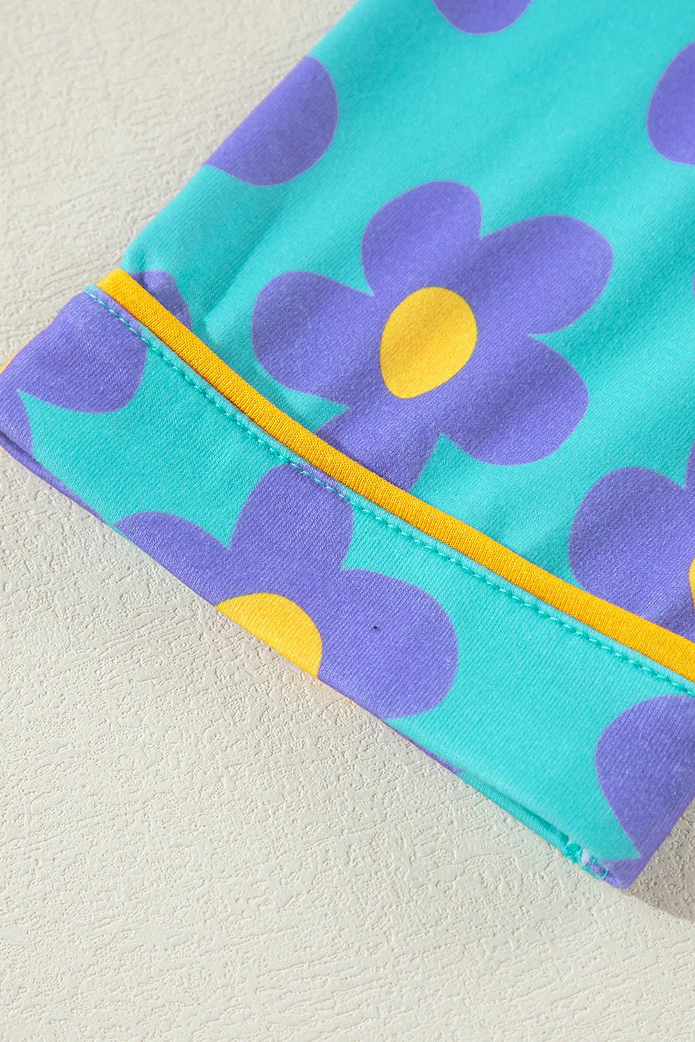 Green Flower Print Long Sleeve Shirt Shorts Pajamas Set Loungewear & Sleepwear/Sleepwear - Tophatter Daily Deals