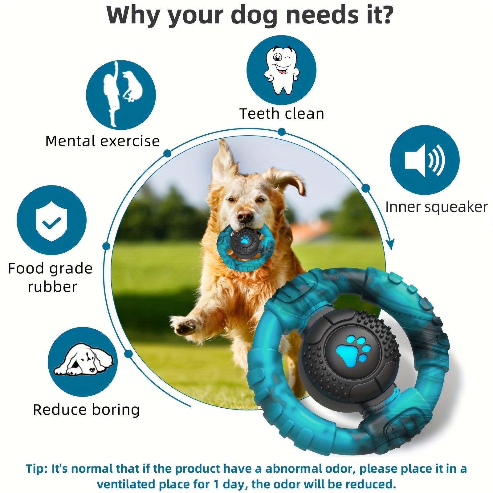Steering Wheel Dog Chew Toy for Medium Dogs Dog Supplies - Tophatter Daily Deals