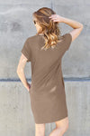 Basic Bae Full Size Round Neck Short Sleeve Dress with Pockets Casual Dresses - Tophatter Daily Deals