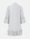 Frill Tie Neck Three-Quarter Sleeve Dress Casual Dresses - Tophatter Daily Deals