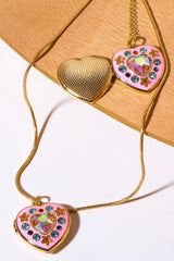 Rhinestone Decor Heart Box Pendant Necklace Necklaces - Tophatter Daily Deals