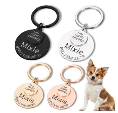 Anti-lost Engraved Pet Tag Collar Tag Pendant Keychain 7 - Tophatter Daily Deals