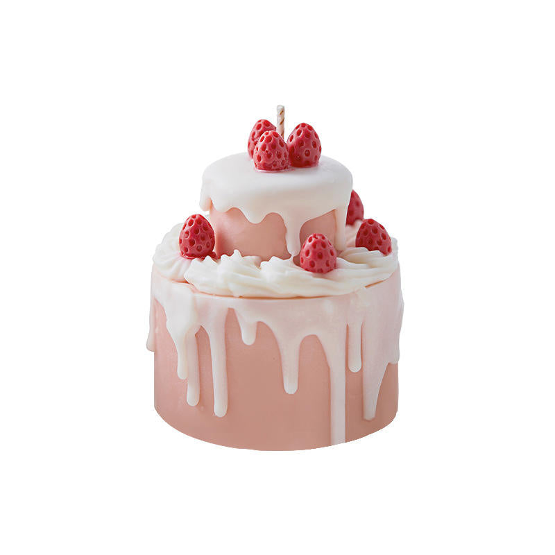 Cake Birthday Gift Aromatherapy Candle - Scented Soy Wax Decor Pink Aromatherapy Candles - Tophatter Daily Deals