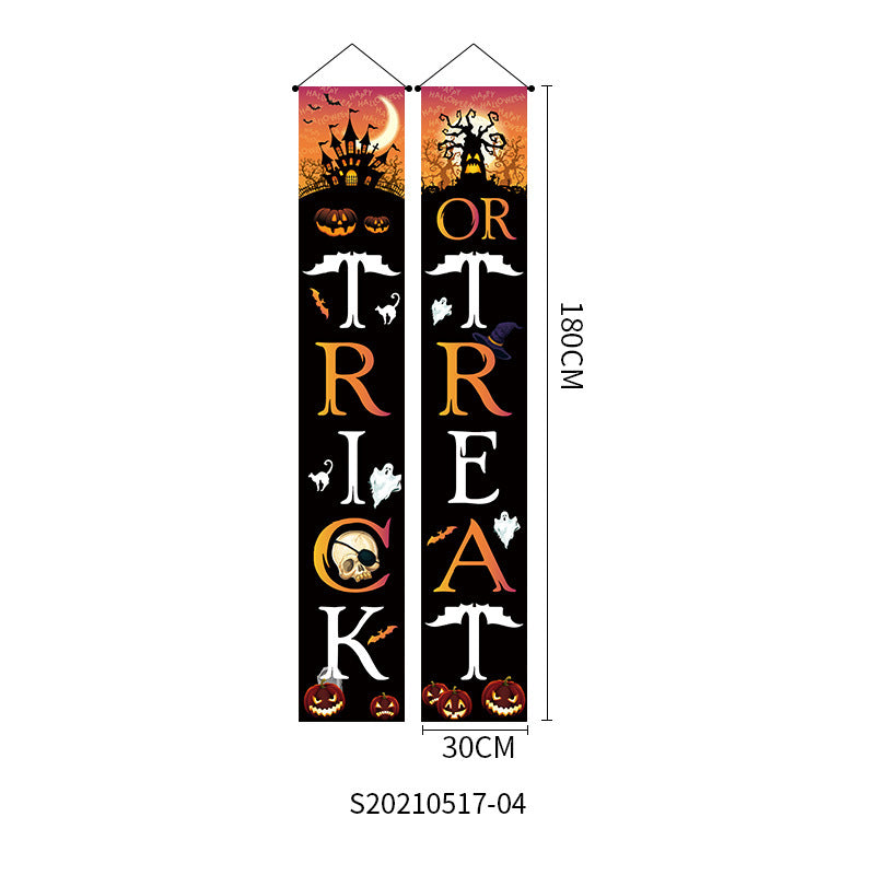 Halloween Doorway Banners Pair Oxford Cloth 180x30cm 7 Style 3D Changing Face Moving Picture Frame - Tophatter Daily Deals