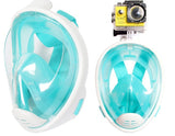 Anti Fog Snorkeling Full Face Mask Silicone Full Dry Diving Goggles With Camera 0 - Tophatter Daily Deals