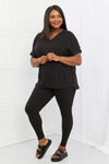 Zenana Self Love Full Size Brushed DTY Microfiber Lounge Set in Black Loungewear Sets - Tophatter Daily Deals