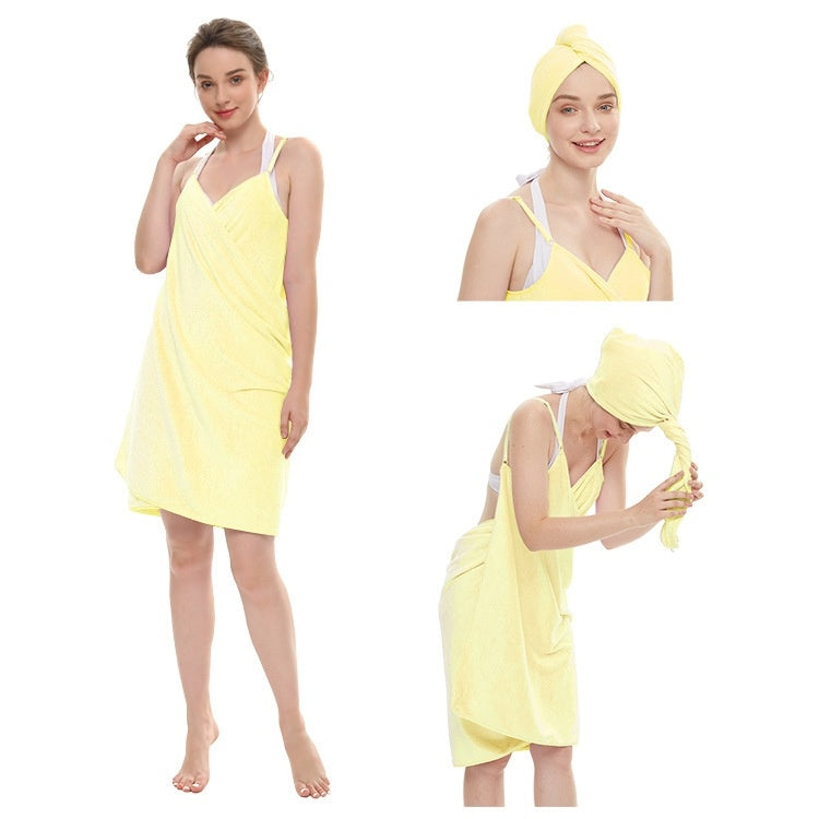 Bath Towel Sling Bath Skirt Coral Fleece Suit 0 - Tophatter Daily Deals