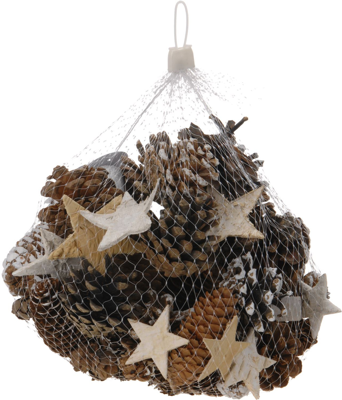 Set of Festive Rustic Decorative Pine Cones with Bark Stars And Twigs - 300g Foliage - Tophatter Daily Deals