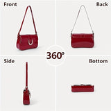 Patent Baguette Shoulder Bag with Gold D-Ring, 9.25 Inch Handbags & Wallets - Tophatter Daily Deals