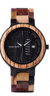 Bobo bird leather strap couple bamboo table Colored wood mens style 0 - Tophatter Daily Deals