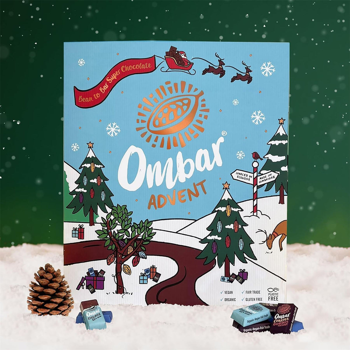 Ombar Christmas Advent Calendar | Vegan, Organic & Gluten-Free Chocolate - 125g Advent Calendar - Tophatter Daily Deals
