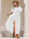 Plus Size Round Neck Half Sleeve Dress White Casual Dresses - Tophatter Daily Deals