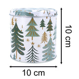 Green Trees Christmas Tin | Festive Chocolate Tin, Treat Storage Tin - 10x10cm Tin - Tophatter Daily Deals
