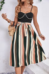 Tied Striped Spaghetti Strap Dress Casual Dresses - Tophatter Daily Deals