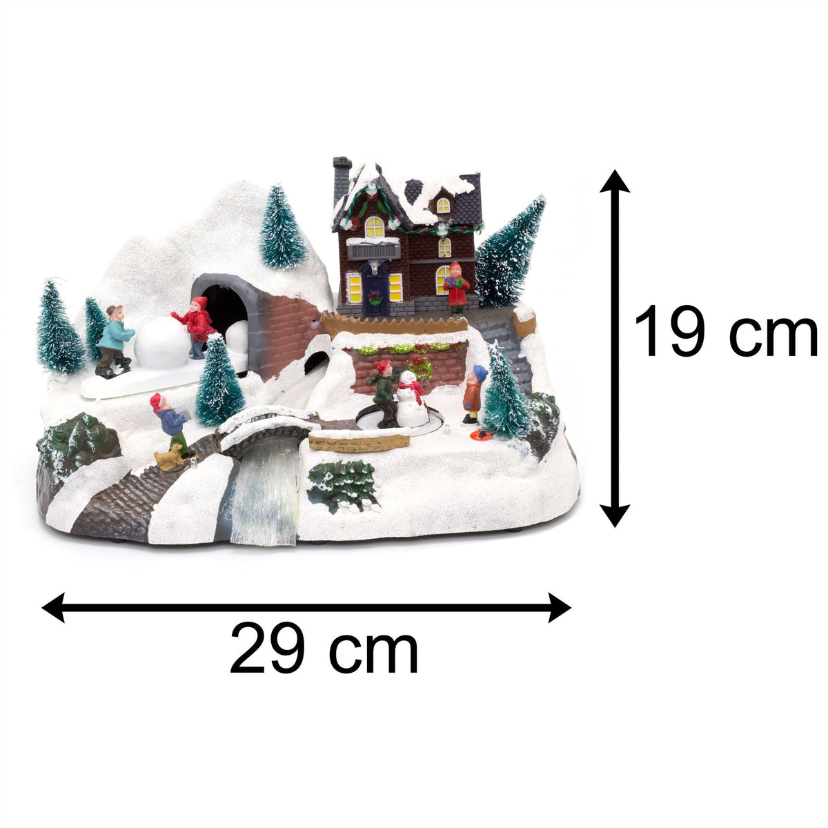 Illuminated Christmas Scene With Movement Xmas Model Village | Light Up LED Animated Christmas Village Ornament | Design Varies One Supplied Model Village - Tophatter Daily Deals