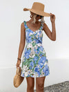 Printed Ruffled Surplice Wide Strap Mini Dress Casual Dresses - Tophatter Daily Deals