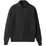 Warm Men's Polo Sweater - Slim Ribbed Knit For Winter Black 3D Changing Face Moving Picture Frame - Tophatter Daily Deals