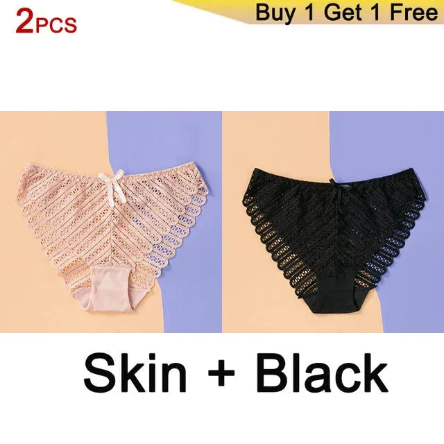 Sexy Lingerie Panties Women's Ladies Panties 2 Items Black skin One size 0 - Tophatter Daily Deals