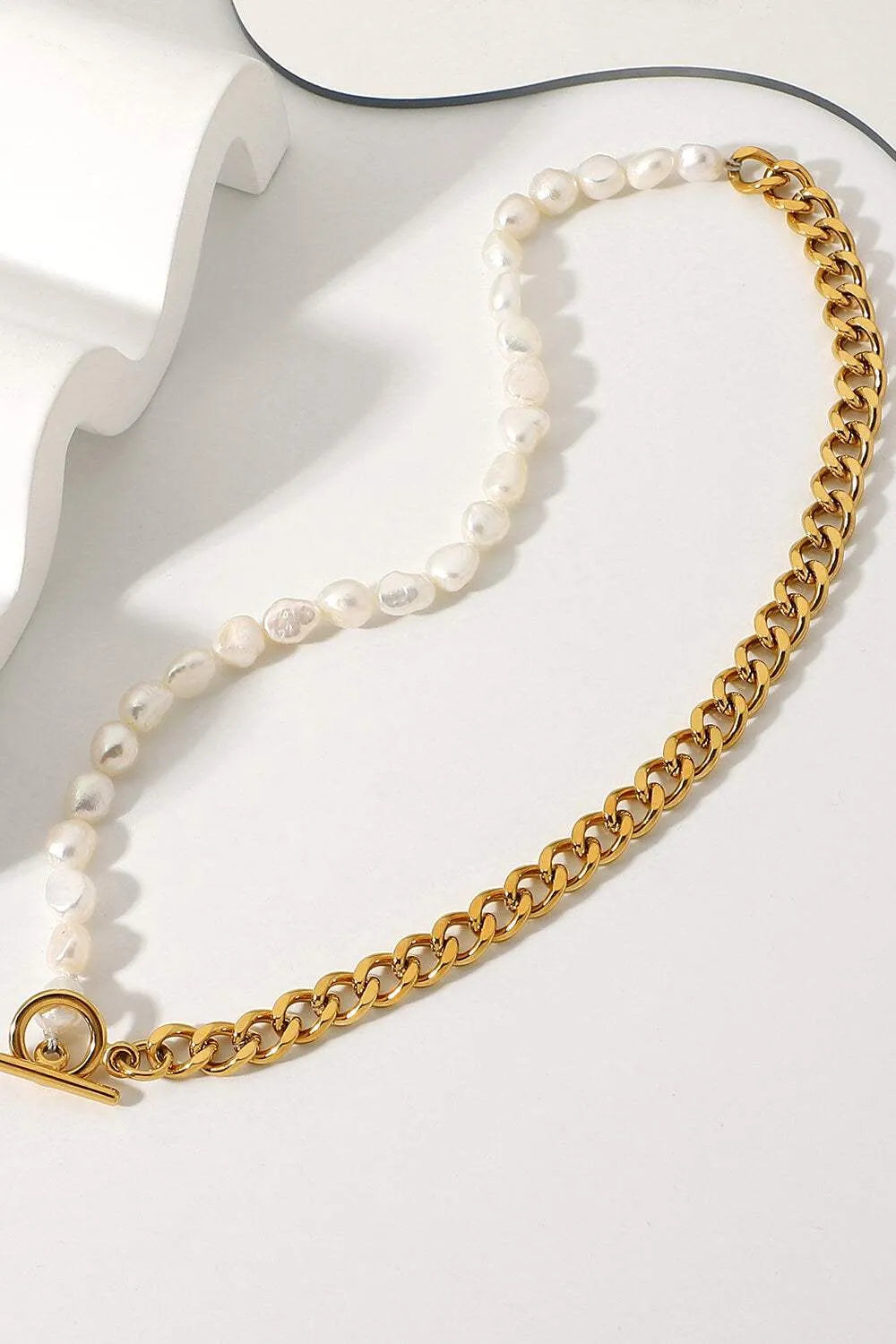 Dream Life Pearl Chunky Chain Necklace Necklaces - Tophatter Daily Deals