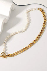 Dream Life Pearl Chunky Chain Necklace Necklaces - Tophatter Daily Deals
