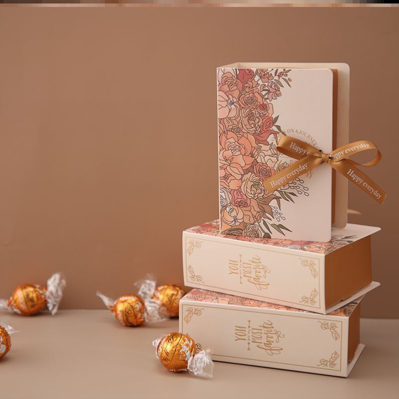 Bronzing New Book Wedding Candy Wedding Gift Box Champagne 9x4.5x13cm 0 - Tophatter Daily Deals
