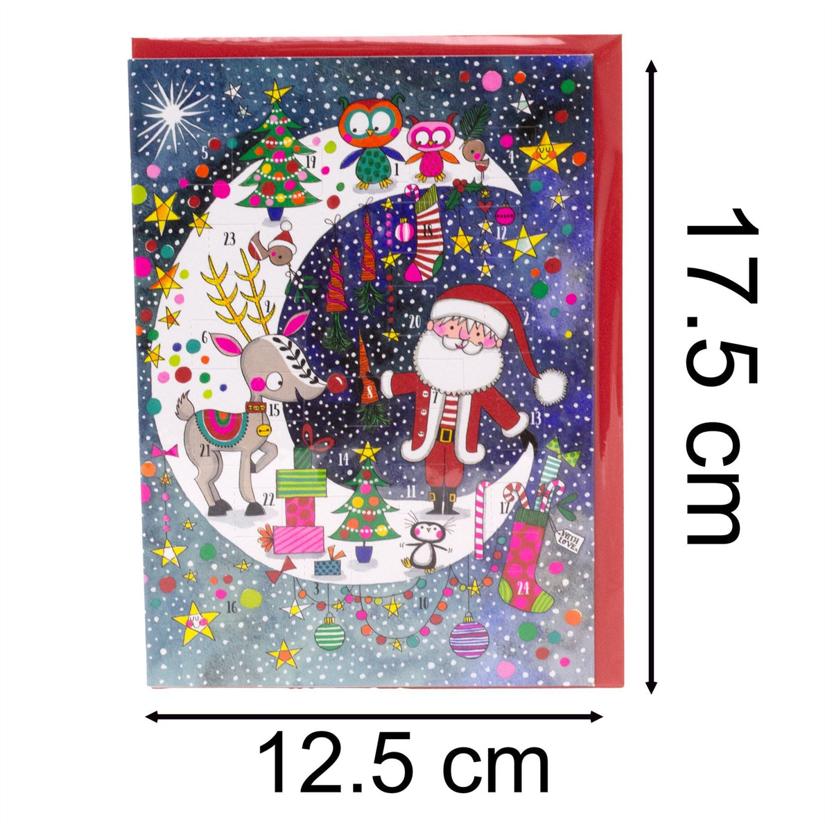 Santa on the Moon - Christmas Advent Calendar Greetings Card & Envelope Advent Calendar - Tophatter Daily Deals