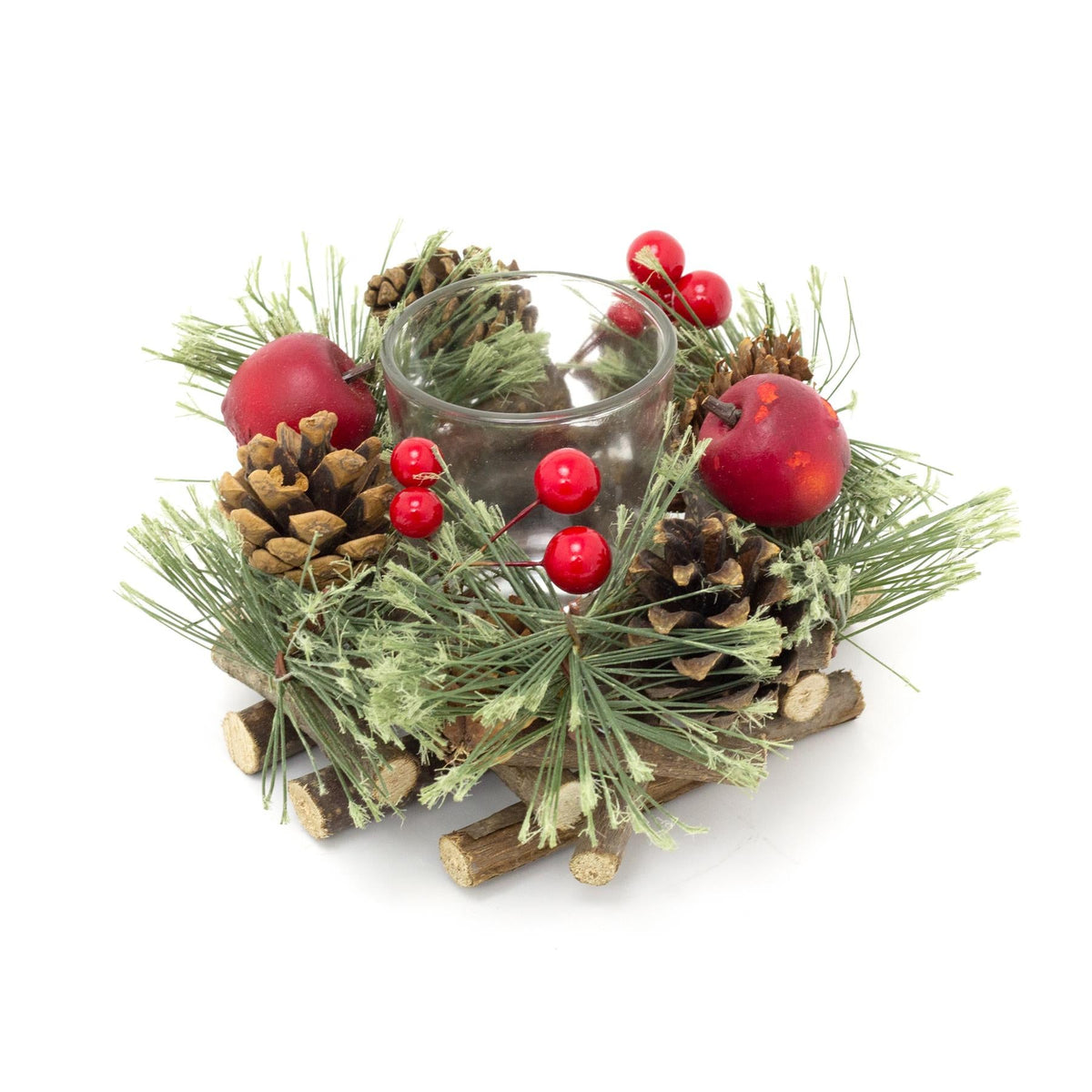 Handcrafted Christmas Tealight Candle Holder ~ Xmas Table Centrepiece Candle Holder - Tophatter Daily Deals