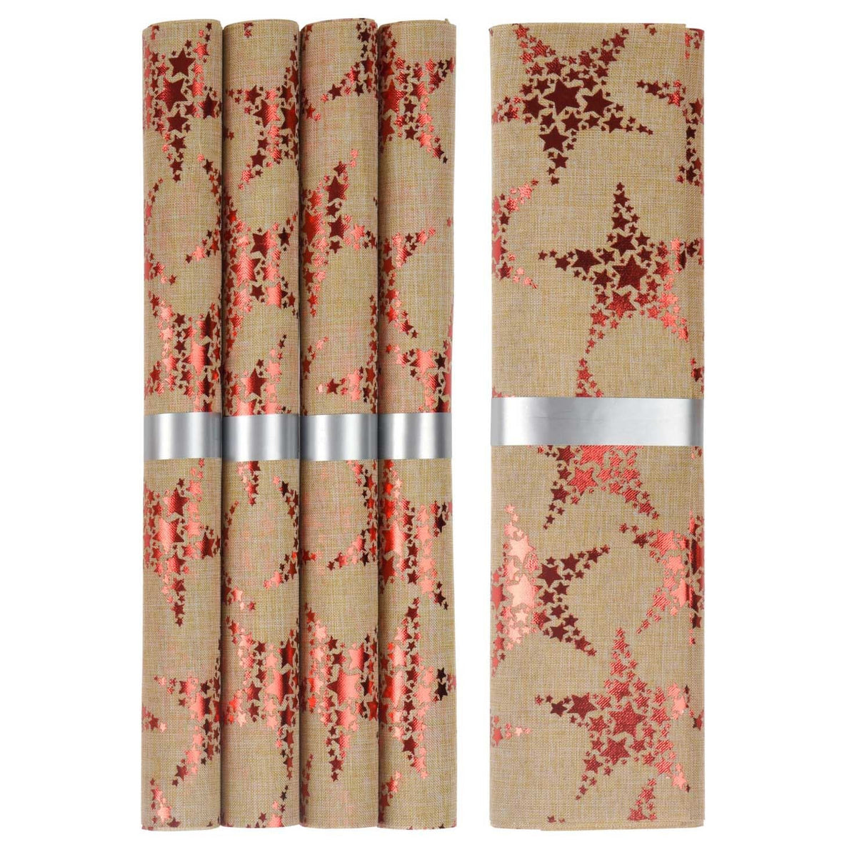 Elegant Red And Gold Table Runner And Placemats Set | Christmas Table Runner And Place Mats | Festive Table Mats Table Runner - Tophatter Daily Deals