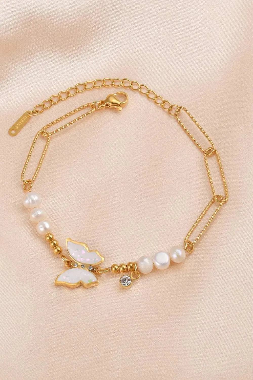 Butterfly Stainless Steel Bracelet Gold One Size Bracelets - Tophatter Daily Deals