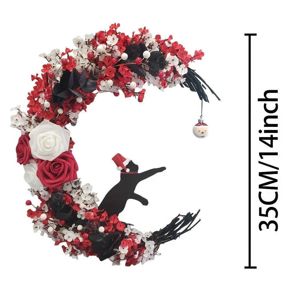 Gothic Black Cat Victorian Wreath Door Hanging Halloween - Tophatter Daily Deals